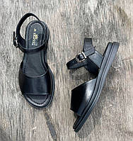 Босоніжки жіночі шкіряні сандалі літо без підборів модні молодіжні чорні легкі красиві зручні комфорт 38 розмір M.KraFVT 0527 2023