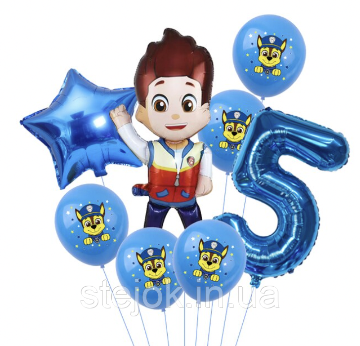 Набір куль Щенячий патруль із цифрою, фото 1