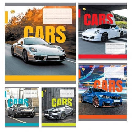 Зошит 96 аркушів клітинка Автомобілі, літаки, мотоцикли тощо KNZ, фото 1