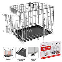 Flamingo Wire Cage Keo Silver ФЛАМИНГО КЕО СИЛЬВЕР КЛЕТКА 2-х дверная для собак 6.4кг | 63х43х49 см