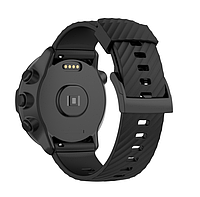 Силіконовий ремінець на годинник. Ширина 24 мм. Чорний колір. На годинник Suunto9, D5, Spartan Sport, Wrist HR.