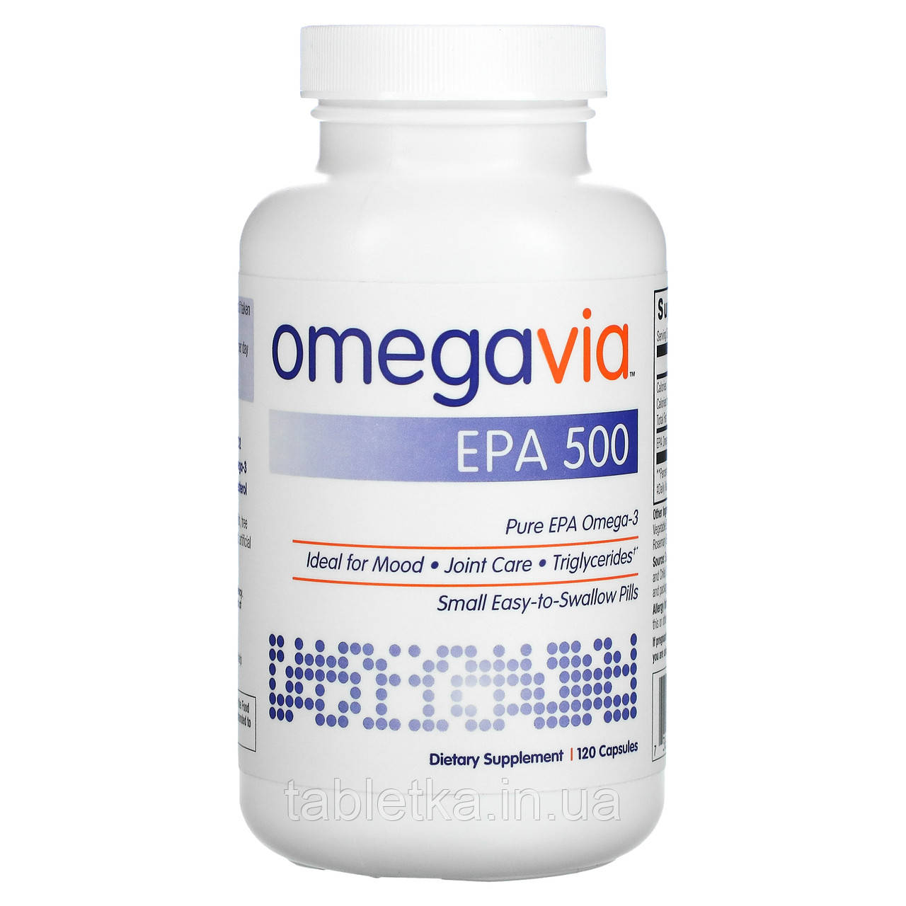 OmegaVia, ЕПК 500, чиста ЕПК омега-3, 120 капсул