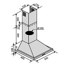 Витяжка VENTOLUX Lido 50/60 WH, INOX, BK, BR 450-700 Купальна витяжка на кухню. Витяжка кухонна Вентолюкс, фото 2