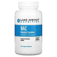 Lake Avenue Nutrition, NAC, N-ацетилцистеїн із селеном і молібденом, 600 мг, 120 рослинних капсул