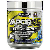 Muscletech, VaporX5, Next Gen, предтренировочный комплекс, со вкусом Blue Razz Freeze, 266 г (9,40 унции)