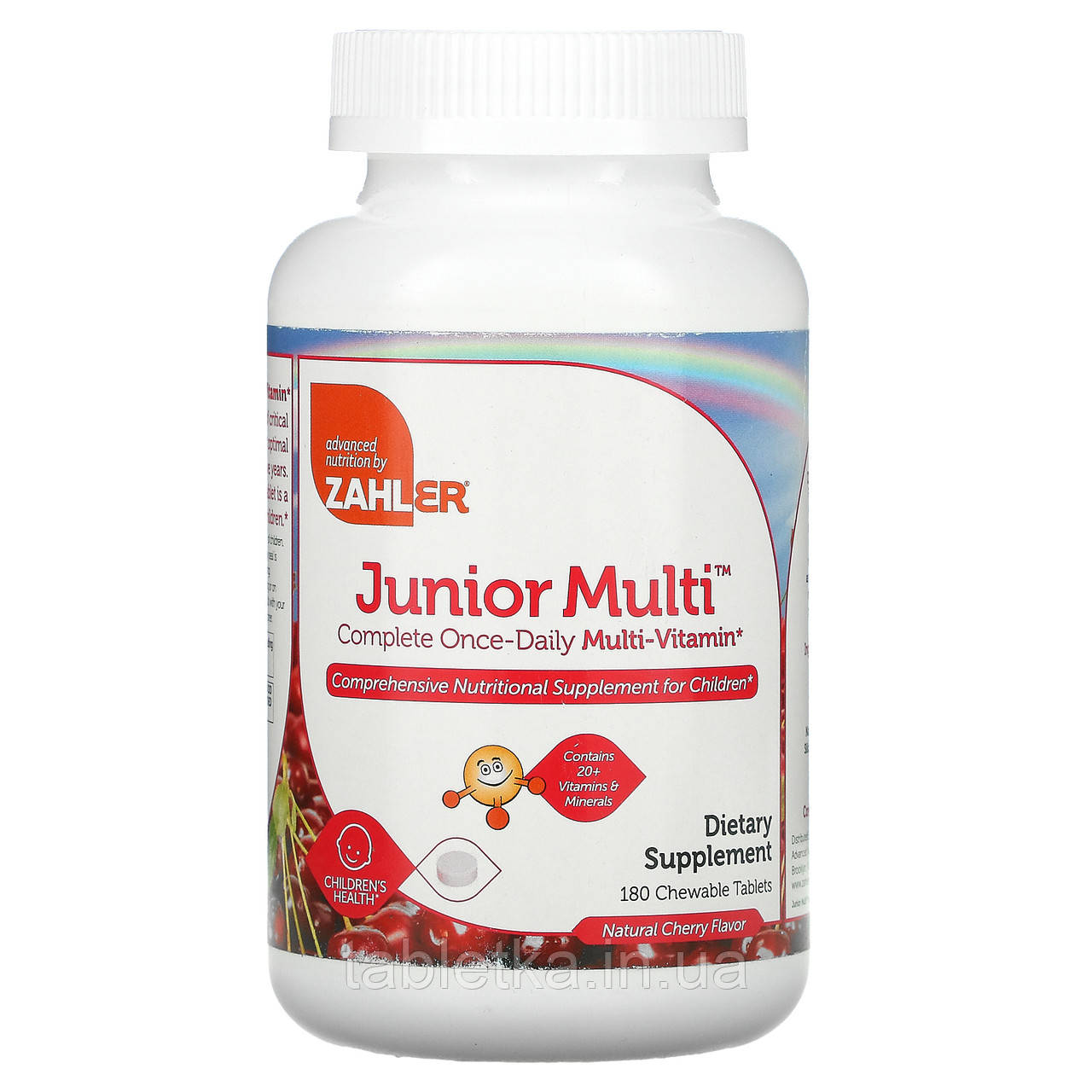 Zahler, Junior Multi, Повний набір мультивітамінів усього в 1 таблетці на день, Натуральний вишневий смак, 180