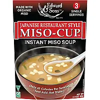 Edward & Sons, Edward & Sons, Miso-Cup, Japanese Restaurant Style, 3 Individual Servings Днепр