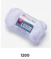 Нитки пряжа для в'язання бавовна мерсеризована бавовна LUXOR Люксор № 1200 - білий, фото 1