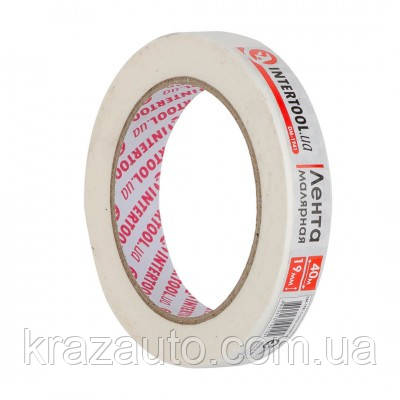 Стрічка малярська 19 мм, 40 м, біла INTERTOOL DM-1941