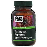 Gaia Herbs, Echinacea Supreme, 60 вегетарианских фито-капсул с жидкостью Днепр