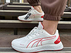 Чоловічі кросівки SUPOR, A2310-5, білі з червоними вставками, фото 3