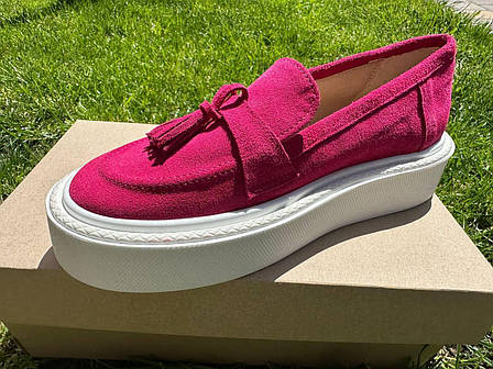 Жіночі мокасини натуральна замша G-AYRA-462 Рожеві, фото 1