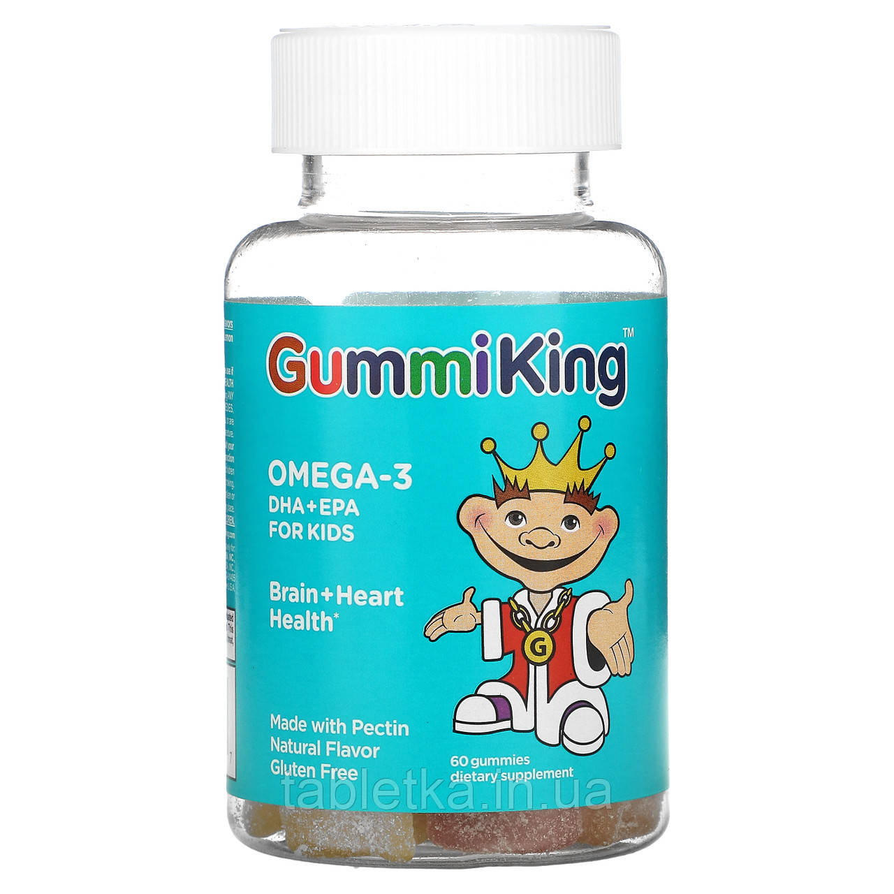 GummiKing, Омега-3 ДГК + ЕПК для дітей, полуниця, апельсин і лимон, 60 жувальних цукерок
