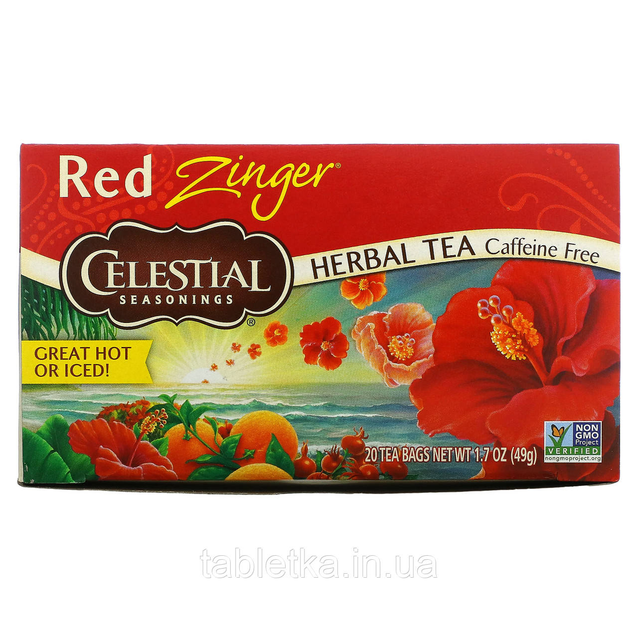 Celestial Seasonings, трав'яний чай, Red Zinger, без кофеїну, 20 чайних пакетиків, 49 г (1,7 унції)