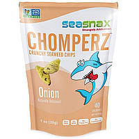 SeaSnax, Chomperz, хрустящие чипсы из морских водорослей, с луком, 1 унций (30 г) Днепр