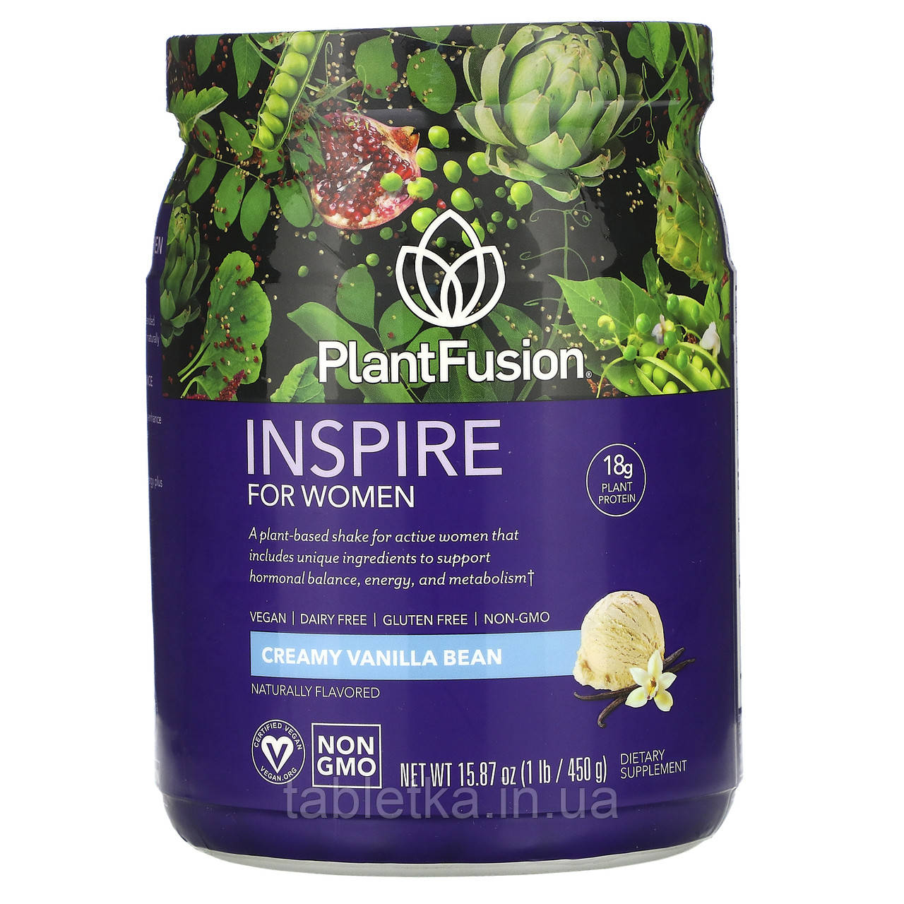PlantFusion, Inspire for Women, вершкова ваніль, 450 г (15,87 унції)