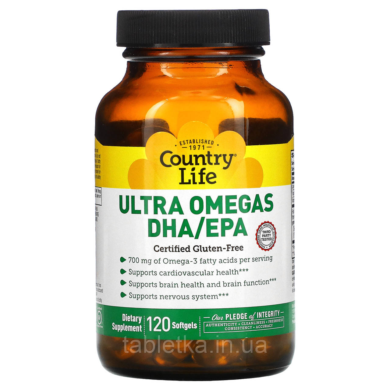 Country Life, Ultra Omegas ДГК/ЕПК, 120 капсул