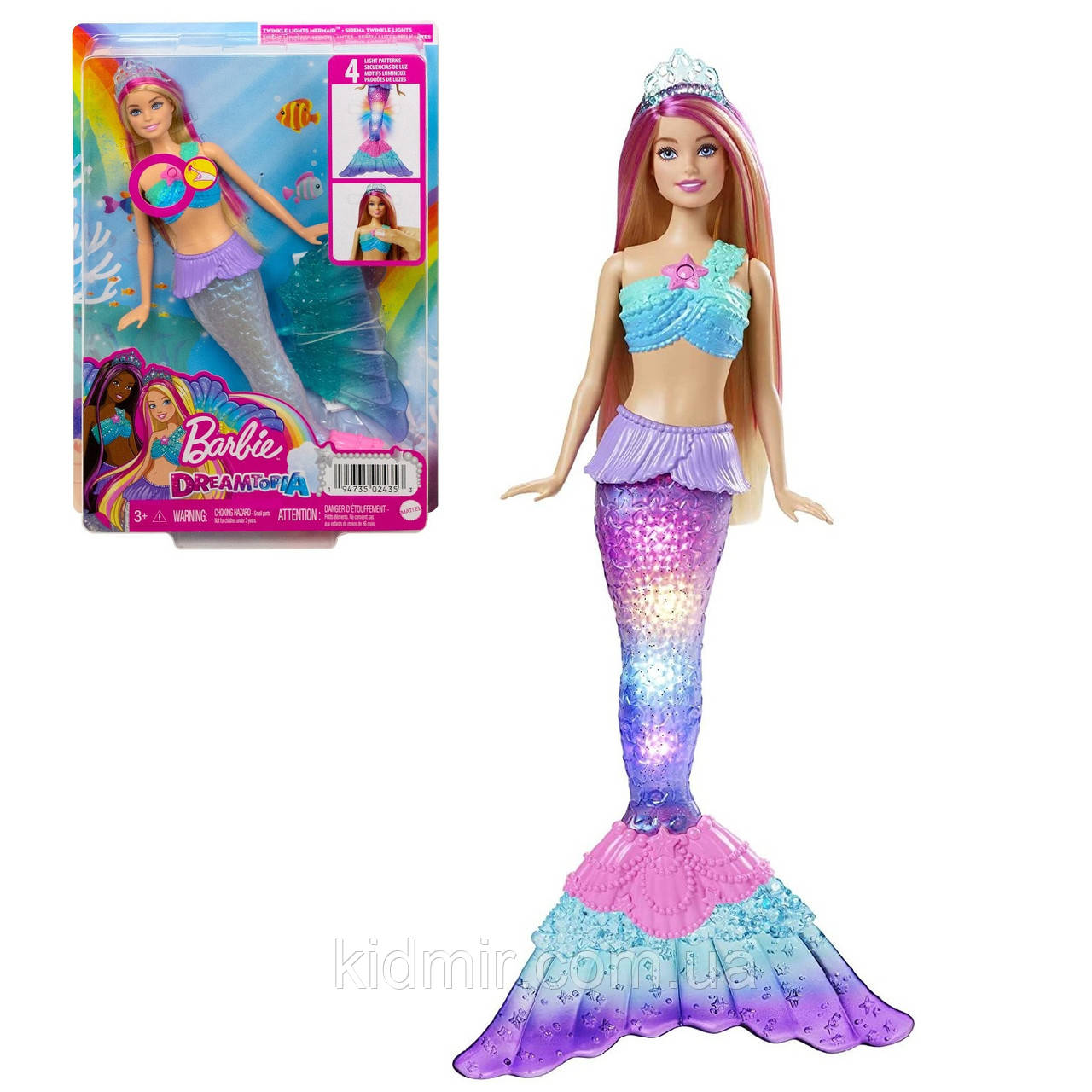 Barbie Twinkle Lights Mermaid HDJ36 Лялька Барбі Русалка Мерехтливі вогники Barbie Twinkle Lights Mermaid HDJ36