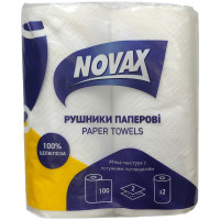 Паперові рушники Novax 2 шари 100 аркушів 2 рулони (4820267280047), фото 1