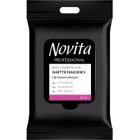 Вологі серветки Novita Professional для зняття макіяжу з фітокомплексом 15 шт. (4823071651218), фото 1