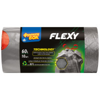 Пакети для сміття Фрекен БОК Flexy із затяжкою Графіт 60 л 10 шт. (4823071649482), фото 1