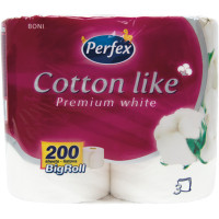 Туалетний папір Perfex Cotton Like Premium White 3 шари 4 рулони (8606102287329), фото 1