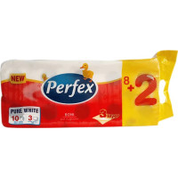 Туалетний папір Perfex Pure White 3 шари 10 рулонів (8600101745910), фото 1