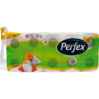 Туалетний папір Perfex Ромашка 3 шари 10 рулонів (8600101745958), фото 1