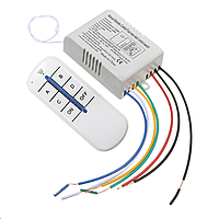 Бездротовий (дистанційний) радіовимикач LEDTech 220V з пультом на 4 канали.