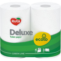 Туалетний папір Ruta Ecolo Deluxe 3 шари 4 рулони (4820202890324), фото 1