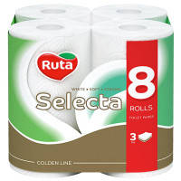 Туалетная бумага Ruta Selecta 3 слоя 8 рулонов (4820023744806)