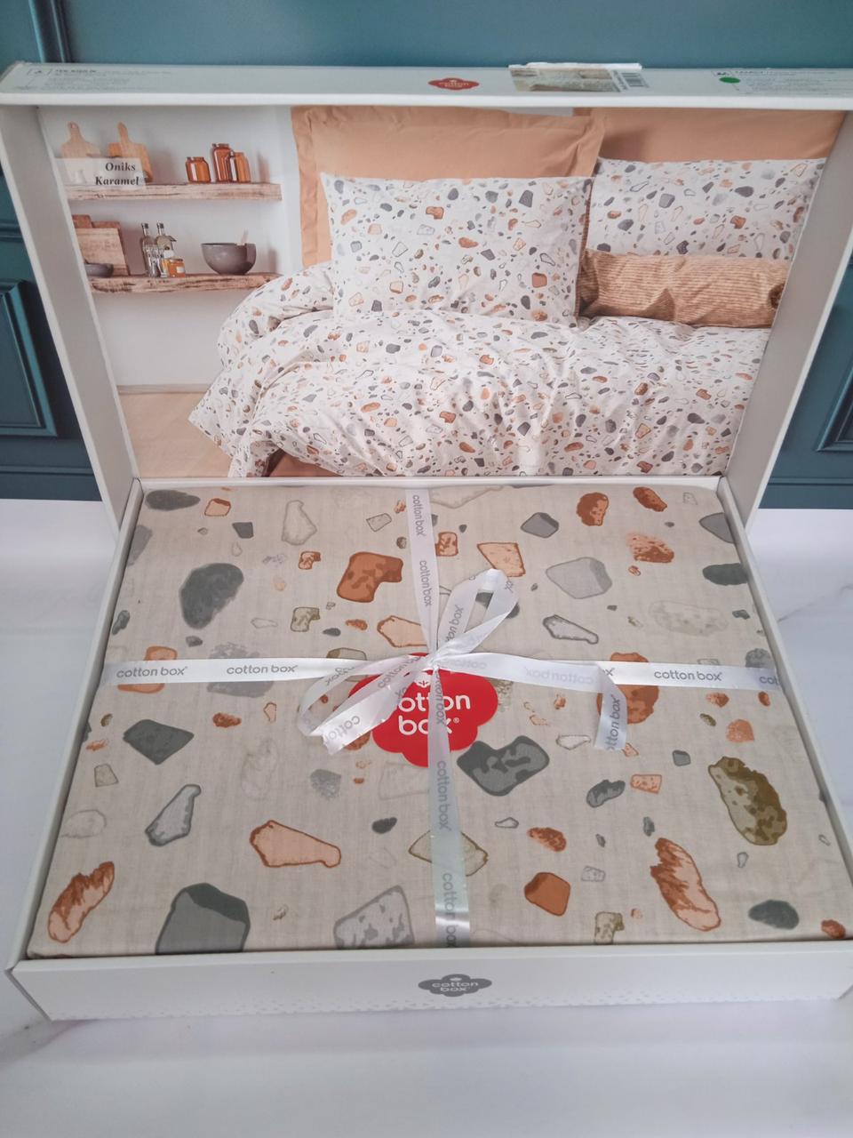 Постільна білизна ранфорс сімейний розмір Cotton box Oniks karamel, фото 1