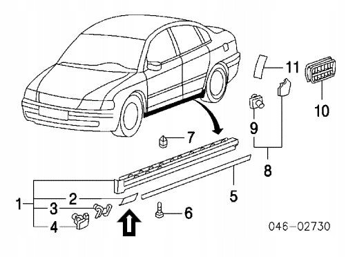 VW PASSAT B5 Variant заглушки порогу підіймання 2 шт. ліва та права в поріг накладки кришки гніздо під домкрат