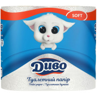 Туалетний папір Диво Soft 2 шари білий 4 рулони (4820003831915), фото 1