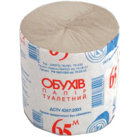 Туалетний папір Обухів 65 м 1 шар 8 рулонів (4820003830017), фото 1