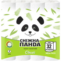 Туалетний папір Сніжна Панда Classic 2 шари 32 рулони (4820183971593), фото 1