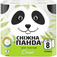 Туалетний папір Сніжна Панда Classic 2 шари 8 рулонів (4823019007633), фото 1