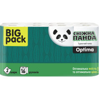 Туалетний папір Сніжна Панда Optima 2 шари 16 рулонів (4820183970909), фото 1