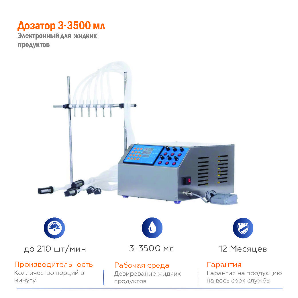 TTFK-7.3500 — 7 насосів розливна машина від 3 до 3500 мл автоматичний дозатор електронний