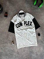 Чоловіча кофта бомбер із коротким рукавом M1529 біла