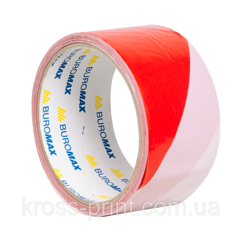 Стрічка сигнальна 48 мм х 50 м, червоно-біла