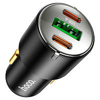 Автомобильное зарядное устройство Hoco NZ6 (PD45W, 2Type-C+USB, в прикуриватель, с индикатором)