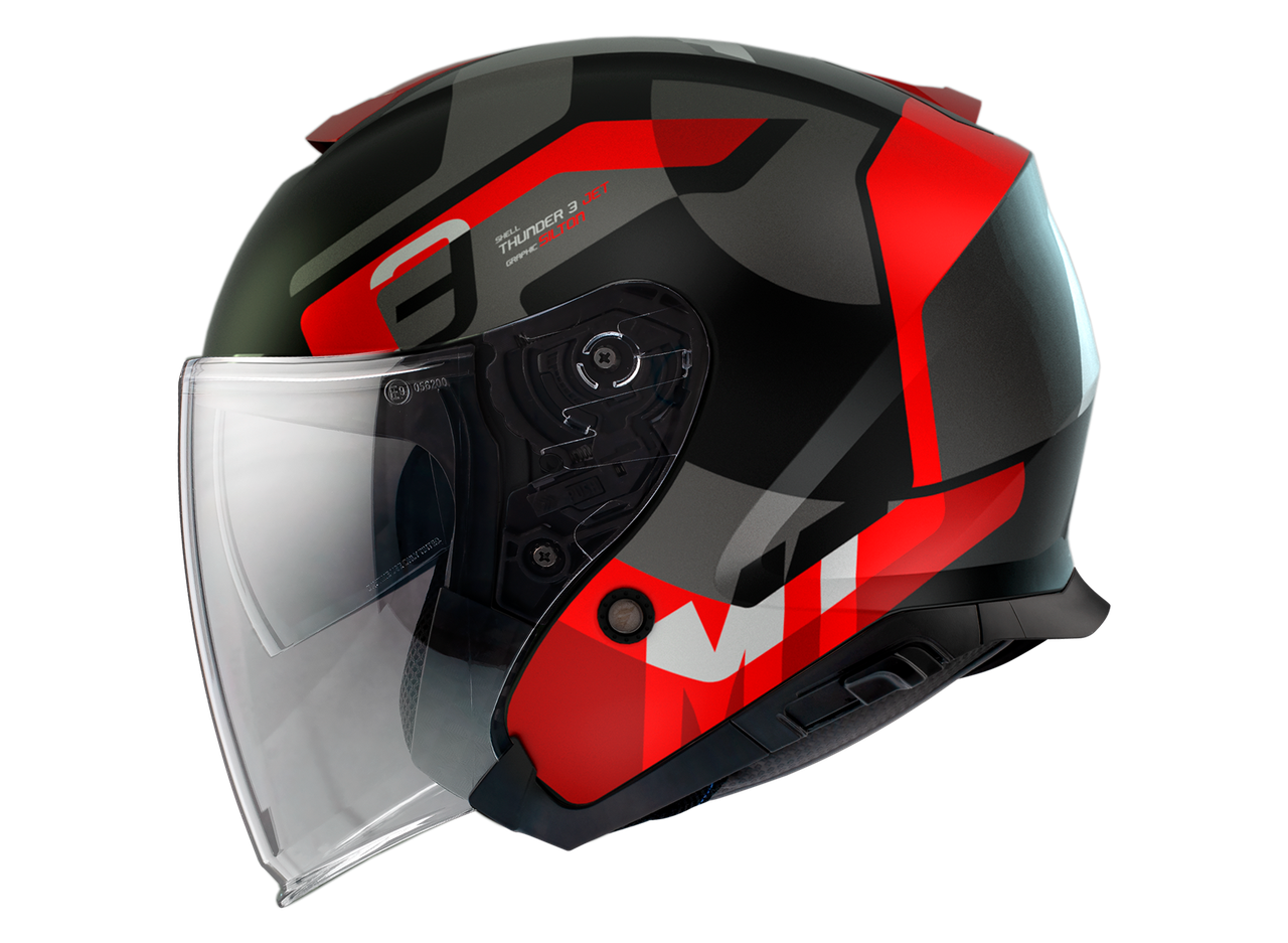 Мотошолом MT THUNDER 3 Jet Silton B5 Matt Red L