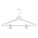 Плічка вішалки білі для одягу, костюмів з прищіпками для штанів в шафу, гардероб, 45 см, фото 2