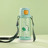 Пляшка для води CASNO 690 мл KXN-1219 Зелена (Зебра) з соломинкою TRITAN