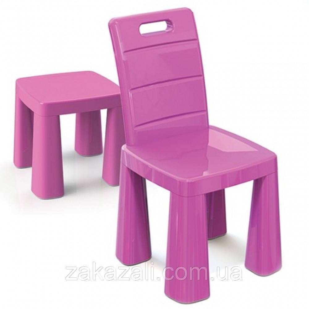 Дитячий стільчик табурет Doloni, рожевий колір, 04690/3 | Стілець для дітей, пластиковий