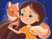 Картина по номерам "Подруга лисичка ©Kateryna Diachenko" 30x40 3v1 Рисование Живопись Раскраски (Для детей)