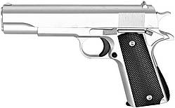 G13S Страйкбольний пістолет Galaxy Colt M1911 Classic метал пластик срібло з кульками | Нові товари