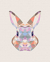 Картина по номерам "Кролик в мозаике" 40x50 3v1 Рисование Живопись Раскраски (Животные, птицы и рыбы)