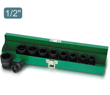 Набір ударних головок 1/2" 10-24 мм 10шт TOPTUL GDAD1001, фото 1